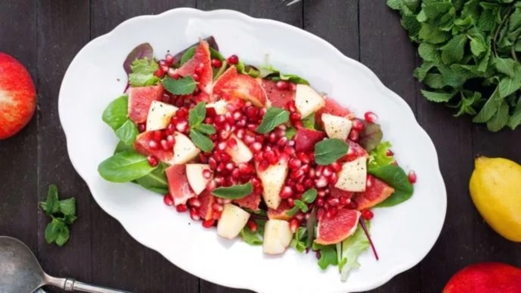 Apple Grapefruit Pomegranate Salad