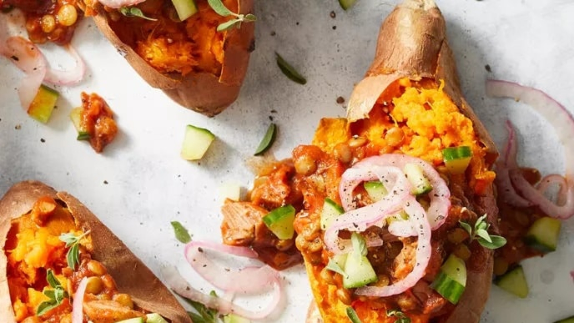 Barbecue Stuffed Sweet Potatoes