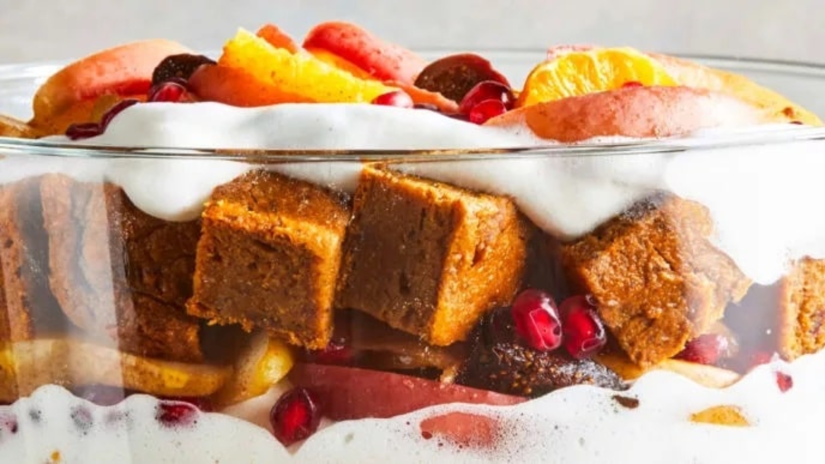 Fall Fruit Trifle With Pumpkin Gingerbread