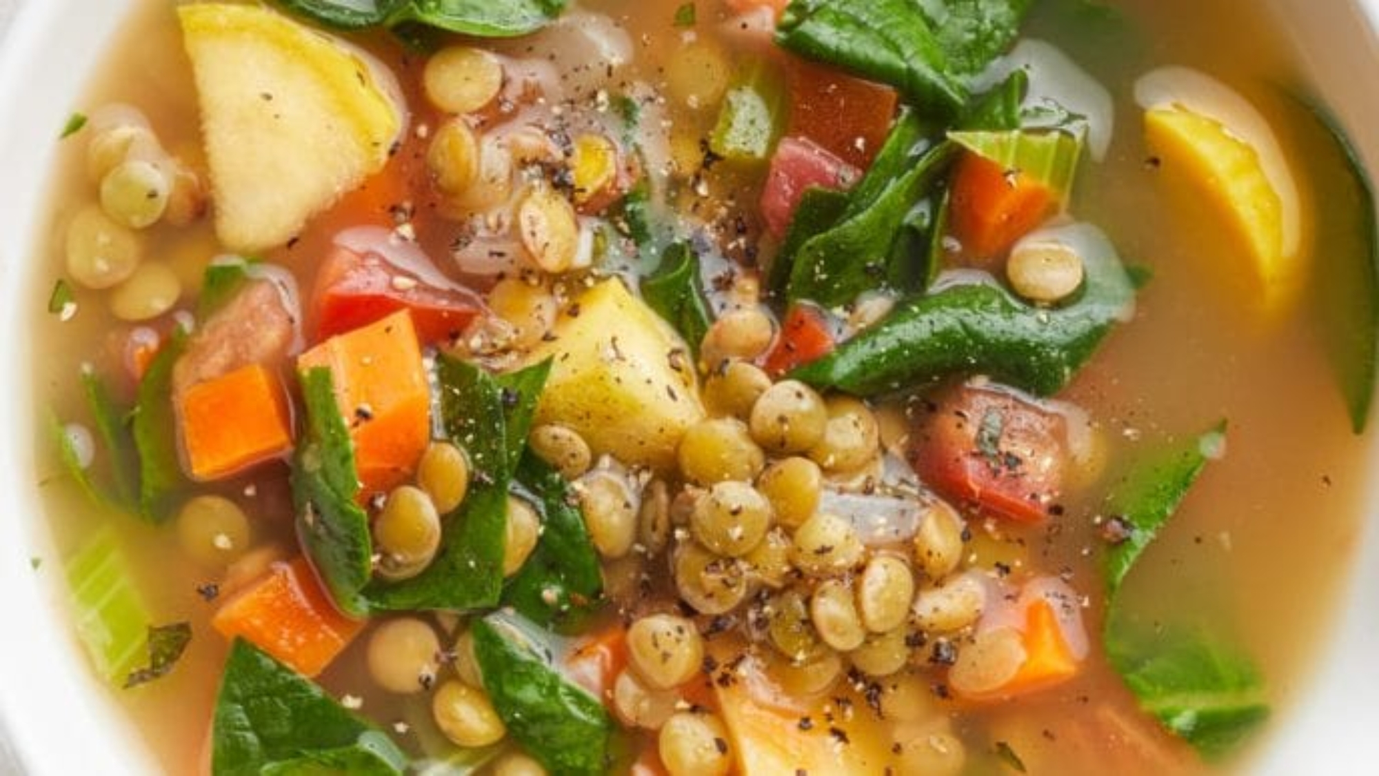 Mediterranean Lentil And Spinach Soup