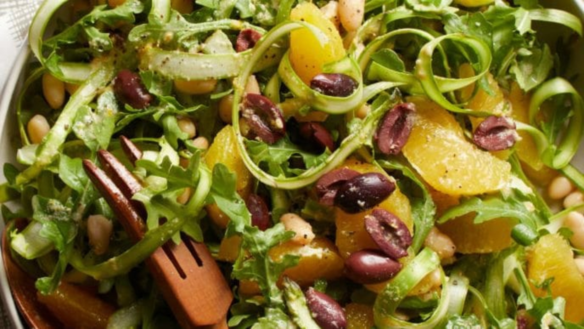 Mediterranean Shaved Asparagus Salad