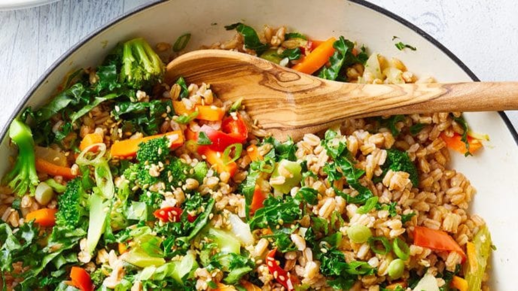 Oil-Free Farro Fried Rice