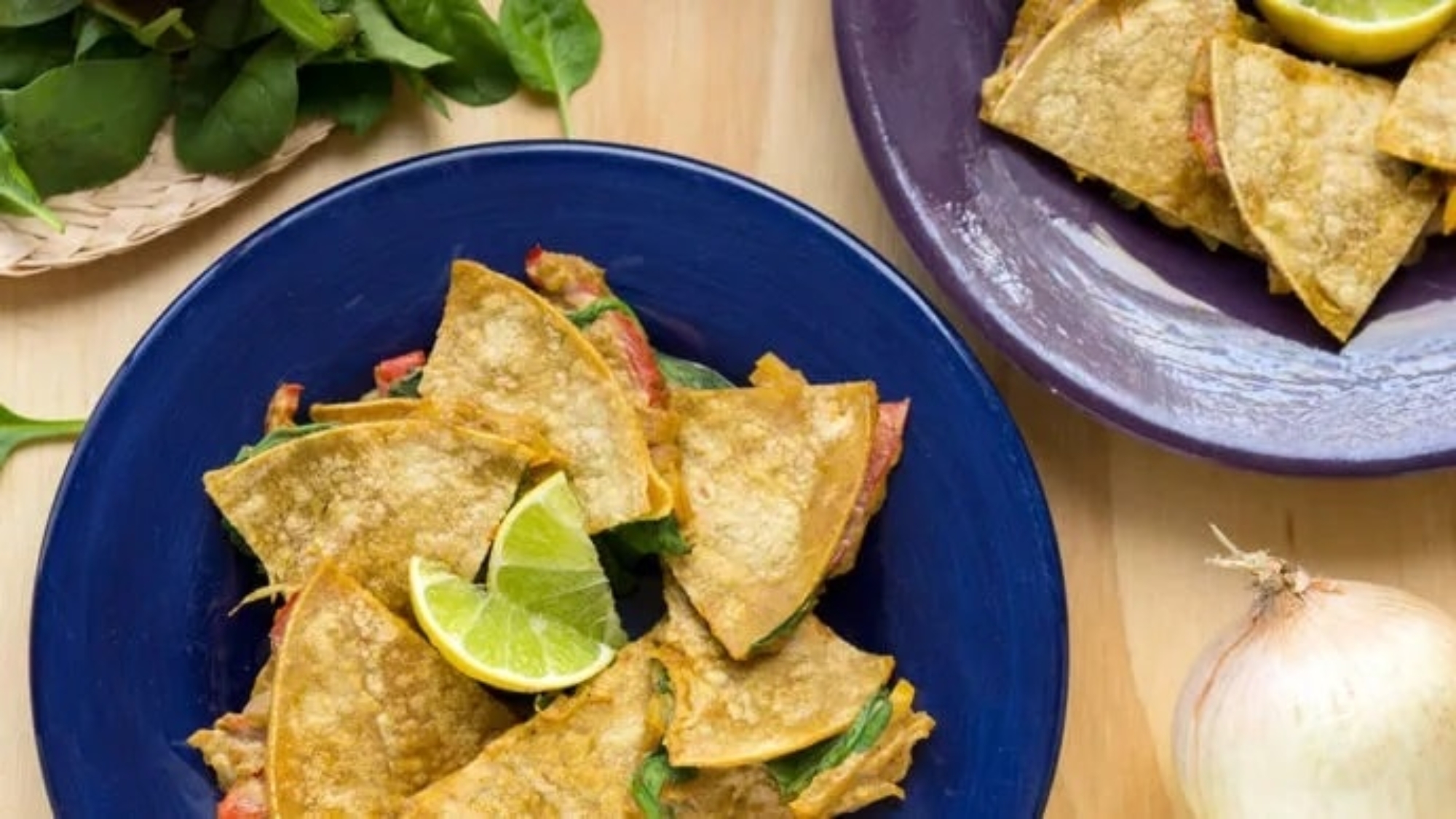 Onion & Pepper Vegan Quesadillas