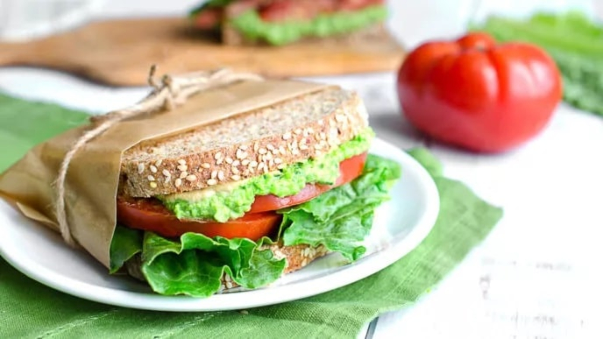PLT Green Pea Lettuce & Tomato Sandwich