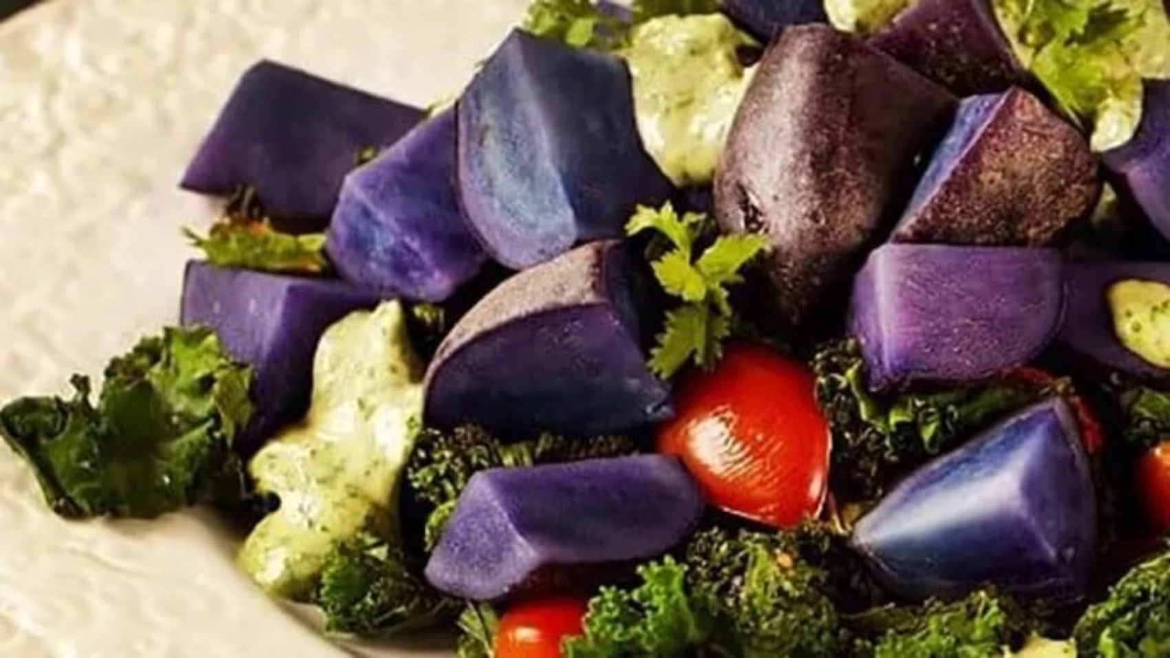 Purple Potato and Kale Salad