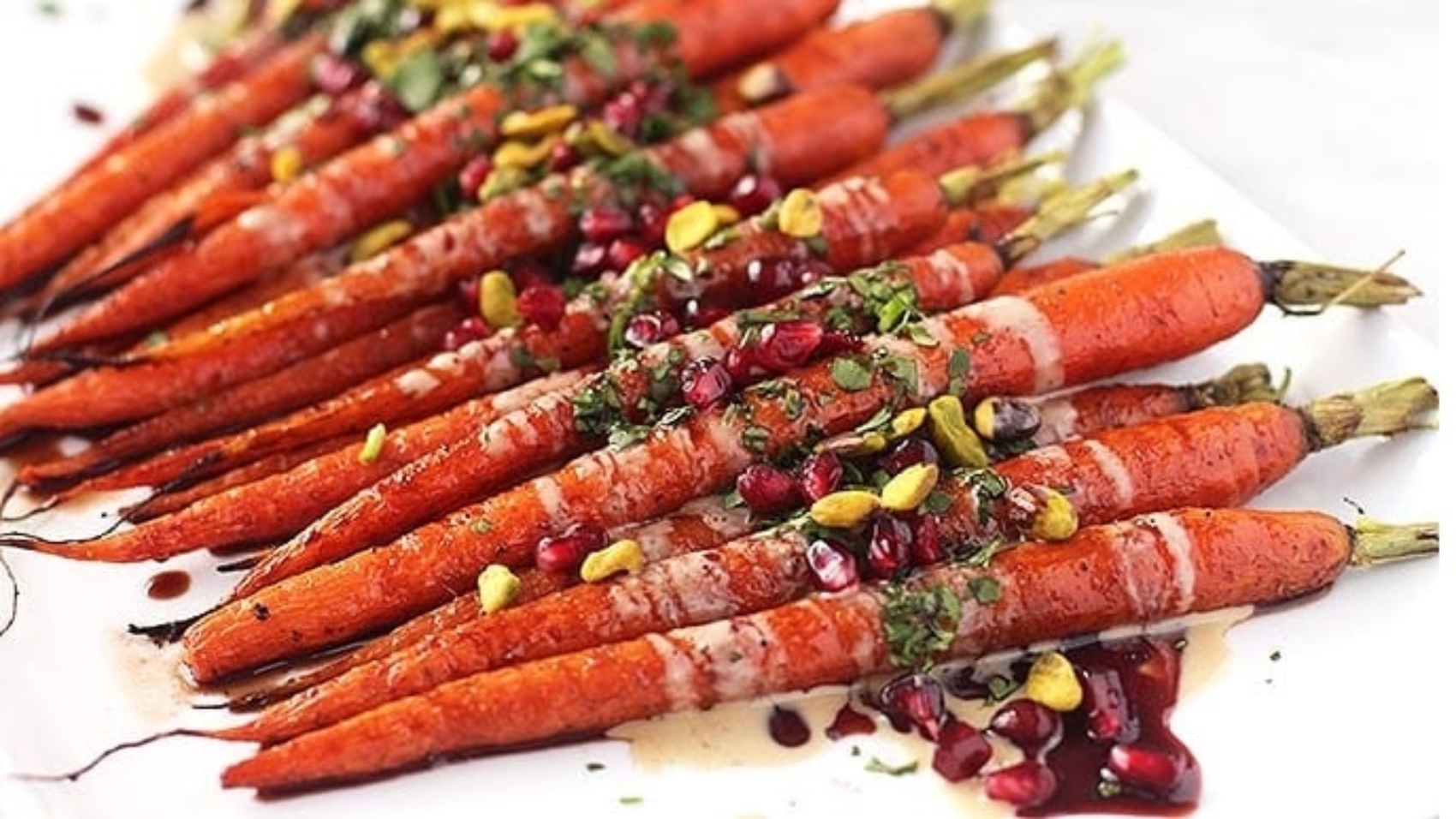 Roasted Carrots with Pomegranate Seeds