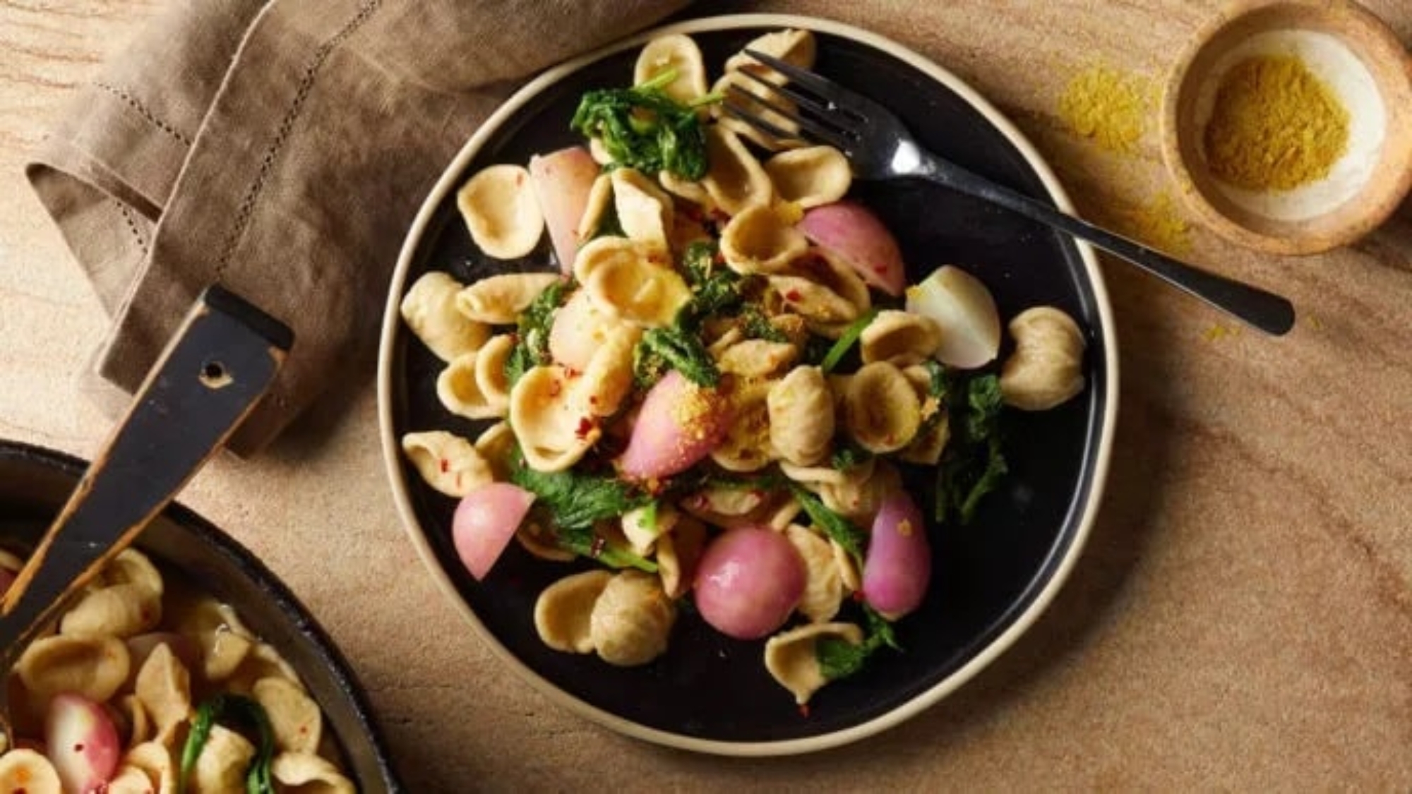 Root-to-Leaf Radish Pasta