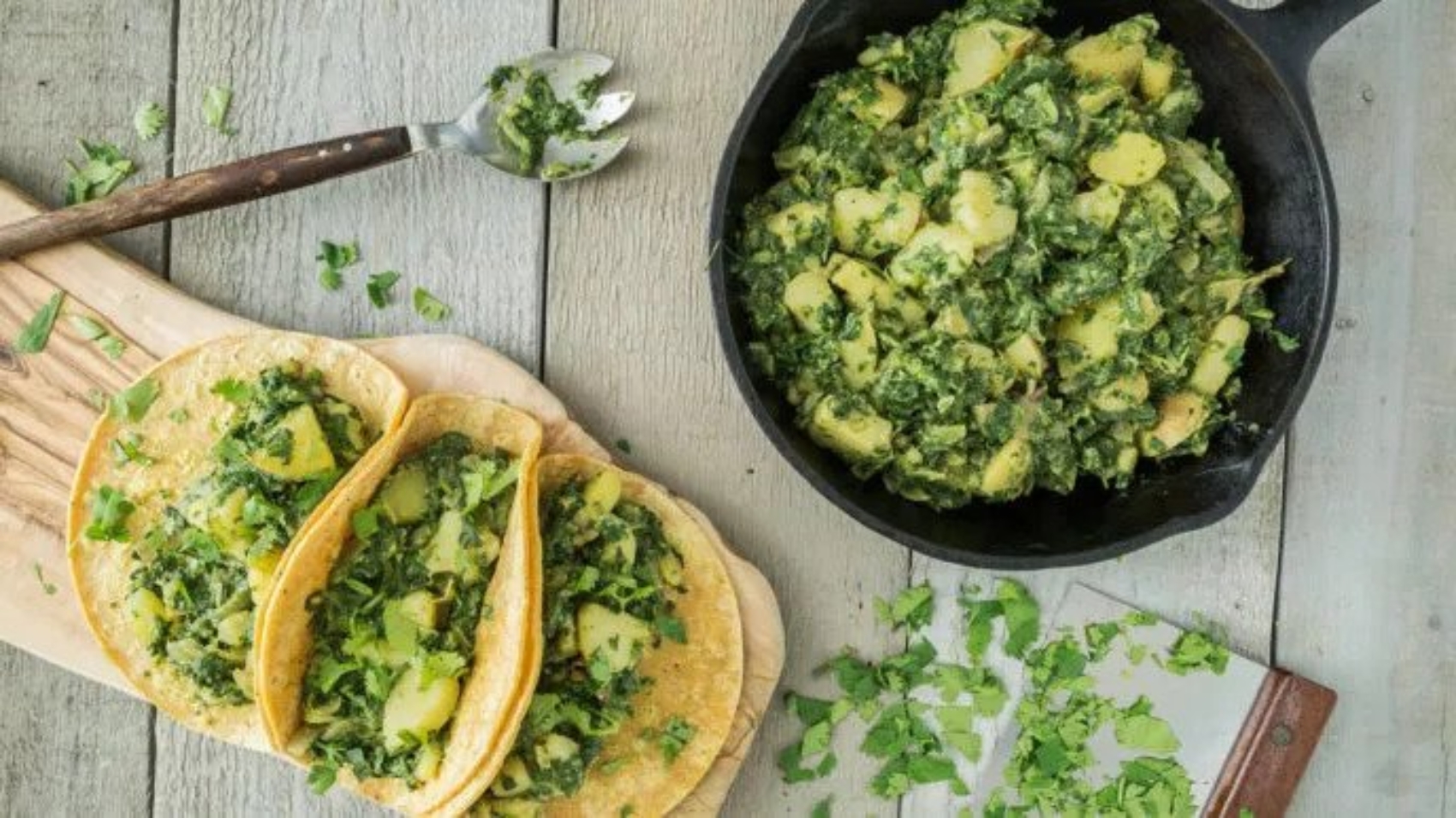 Spinach-Potato Tacos