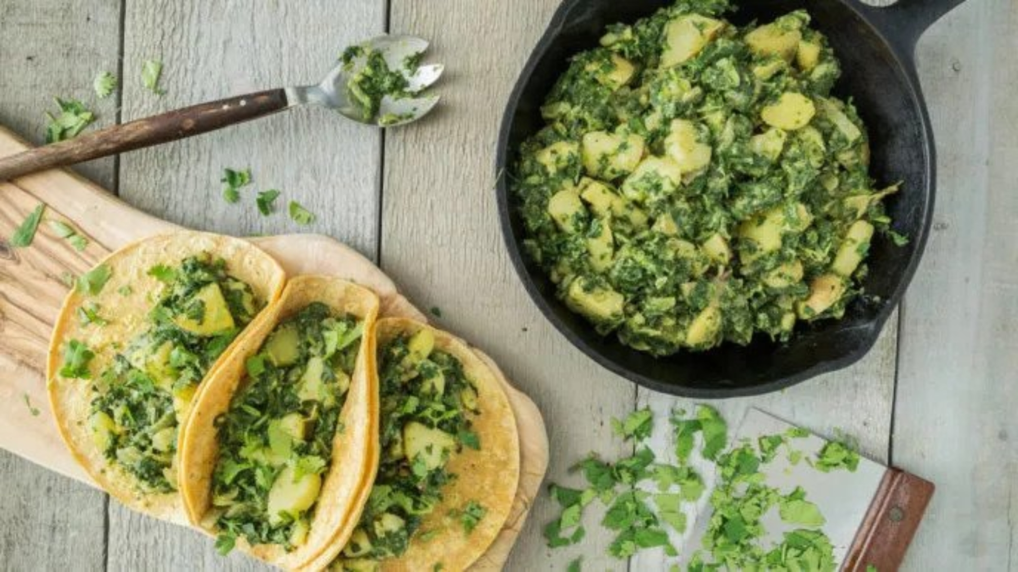 Spinach-Potato Tacos recipe