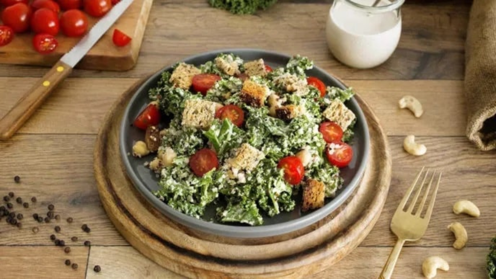 Plant-based - Vegan Kale Caesar Salad