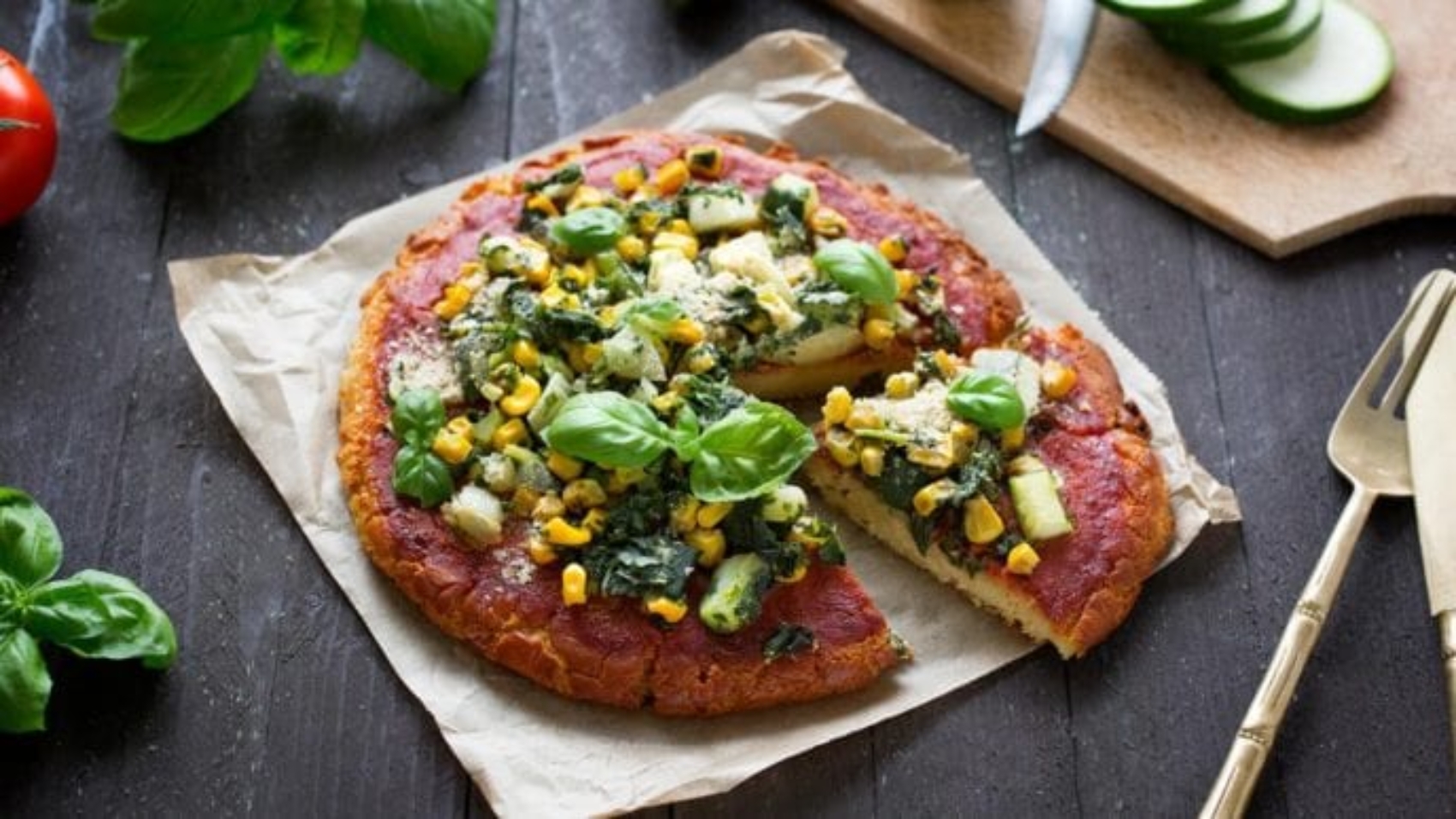 Chock-Full-of-Veggies Chickpea Flour Pizza Crust